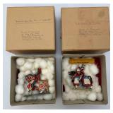 Two CHARLES C. STADDEN Hand Painted Heavy Metal Knights Including Sir John Codrington And Messire Ribeaumont 6" With Original Box