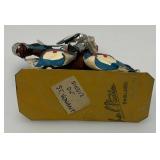 Two CHARLES C. STADDEN Hand Painted Heavy Metal Knights Including Sir John Codrington And Messire Ribeaumont 6" With Original Box