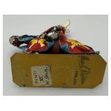 Two CHARLES C. STADDEN Hand Painted Heavy Metal Knights Including "Duc De Bretagne" 3 1/2"And  "Henry III De Salm" 4" With Original Boxes