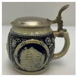 Misc. Vintage Items Including Awesome 18" Tall Blue Grey Pottery Beer Stein (Handle Glued) And More