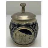 Misc. Vintage Items Including Awesome 18" Tall Blue Grey Pottery Beer Stein (Handle Glued) And More