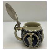 Misc. Vintage Items Including Awesome 18" Tall Blue Grey Pottery Beer Stein (Handle Glued) And More