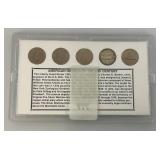 Misc. Collectible US Coin Sets Including First Five Years 40% Silver Kennedy Half Dollars And More In Plastic Protective Cases