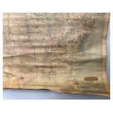 Antique 1916 UNITED STATES Cloth Map 26" x 36"