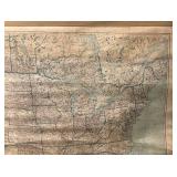 Antique 1916 UNITED STATES Cloth Map 26" x 36"