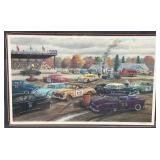 Framed Behind Glass Pencil Signed KEN ZYLLA "Demolition Days" Limited Print 34/9600 28" x 39"