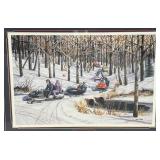 Framed Behind Glass Pencil Signed KEN ZYLLA "Rush Creek Trail" Limited Print 910/9600 28" x 39"