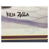 Framed Behind Glass Pencil Signed KEN ZYLLA "Rush Creek Trail" Limited Print 910/9600 28" x 39"