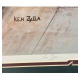 Framed Behind Glass Pencil Signed KEN ZYLLA "Forty Ford And A Cord" Limited Print 1656/9600 28" x 39"