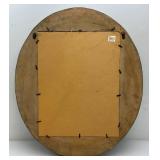 Very Unique Weathered Wood Framed Oval Mirror 3" x 28" x 32 1/2"
