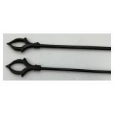 Vintage Iron Fireplace Tools With Hanger And Metal Firewood Holder