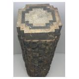 Unique Stone And Wood Pedestal For Plants/Sculptures Or More 11" x 11" x 42"