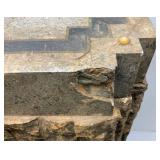 Unique Stone And Wood Pedestal For Plants/Sculptures Or More 11" x 11" x 42"