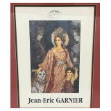 Two Framed Behind Glass French Artist Jean-Eric Garnier Prints With Stamp And Imformation On Back 19 3/4" x 24 1/4"