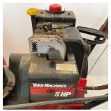 Yard Machines MTD 5 HP 22" Two Stage 12" Impeller Snowblower (Untested) No Gas
