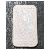1 TROY OZ .999 FINE SILVER 1982 MOTHERS DAY BAR