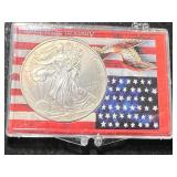 2008 AMERICAN SILVER EAGLE 1 TROY OZ .999 FINE SILVER IN CASE