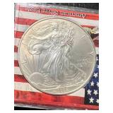 2008 AMERICAN SILVER EAGLE 1 TROY OZ .999 FINE SILVER IN CASE
