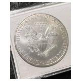 2008 AMERICAN SILVER EAGLE 1 TROY OZ .999 FINE SILVER IN CASE