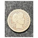 1913 US BARBER DIME