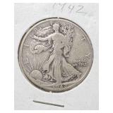 1942 US WALKING LIBERTY HALF DOLLAR