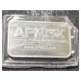 1 TROY OZ .999 FINE SILVER APMEX BAR