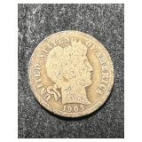 1905 US BARBER DIME