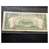 1953A US RED SEAL $5 BILL