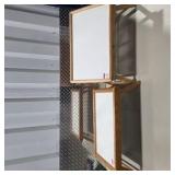 Set of 2 Wooden Folding Lap Desks Breakfast Trays White Tops Adjustable Tilt Bed Table Set