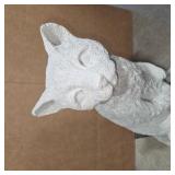 Concrete Sitting Cat Garden Statue Gray Cast Stone Outdoor Yard Porch Decor