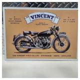 Indian Motorcycle Model Display Bike w/ Vincent Black Shadow Sign + 2 Mini Badges