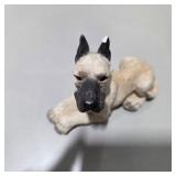 Great Dane Decor Lot Large Seated Dog Figurine, Small Dog Figure, Signed Duck Carving