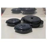 Speckled Enamel Roaster and Covered Pan Lot