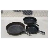Cast Iron Skillet Lot - 3 Pans