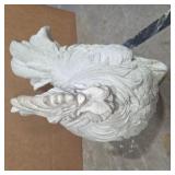 Large Cast Stone Rooster Statue Garden Decor Farmhouse Outdoor Chicken Sculpture small damage