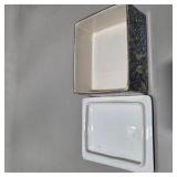 Hand Painted Chintz Box Made In England & Landscape Vase Decorative China Lot