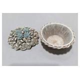 Vintage Dresser Vanity Accessories Lot Crystal Bottle, Beaded Bag, Carved Wood Boxes & More Decor