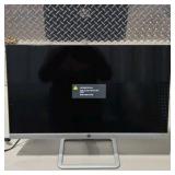 HP 25es 25" Computer Monitor Tested Working On-Screen 2x HDMI VGA Silver Stand