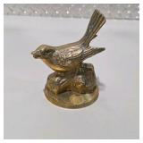 Brass Tone Country Decor Lot Bird Figurine, Farmer Statue, Flying Ducks Geese - 3 Pc