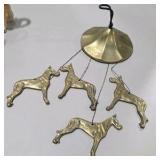 Great Dane Dog Decor Lot Ceramic Dog Figurines, Brass Hanging Mobile, Doberman Style Candle