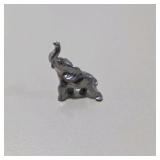 Vintage Style Silver Tone Mini Animal Figurines Lot 6 - Bear, Cat, Elephant, Deer, Horse, Bunny Rabbit