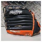 Rawlings Youth Baseball Glove - Black & Orange - 10.5 Inch