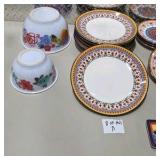 Mixed Dishware Lot - Decorative Plates, Bowls, Cups and Butter Dish