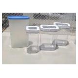 Plastic Food Storage Container Lot with Lids
