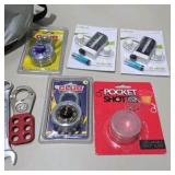 Mixed Tool and Bike Accessory Lot - Locks, Wrenches, and Saddle Bag