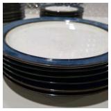 Blue Rim Dish Set - Plates, Bowls and Saucers