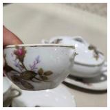 Mixed Vintage Japan Porcelain Tea Set Lot Floral Teapot Sugar Bowl Creamer Cups Plates