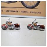 Indian Motorcycle Model Display Bike w/ Vincent Black Shadow Sign + 2 Mini Badges