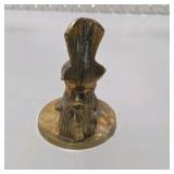 Brass Tone Country Decor Lot Bird Figurine, Farmer Statue, Flying Ducks Geese - 3 Pc