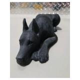 5 Piece Great Dane Lot -  Large Black Sandicast Great Dane, 3 Handmade Great Dane Figures, Standing Black Dog Figurine